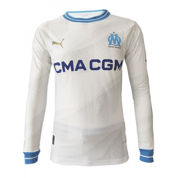 Olympique de Marseille home long sleeve jersey soccer uniform men's first sportswear football kit top shirt 2023-2024
